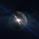 Representación artística de una explosión sobre Bennu.